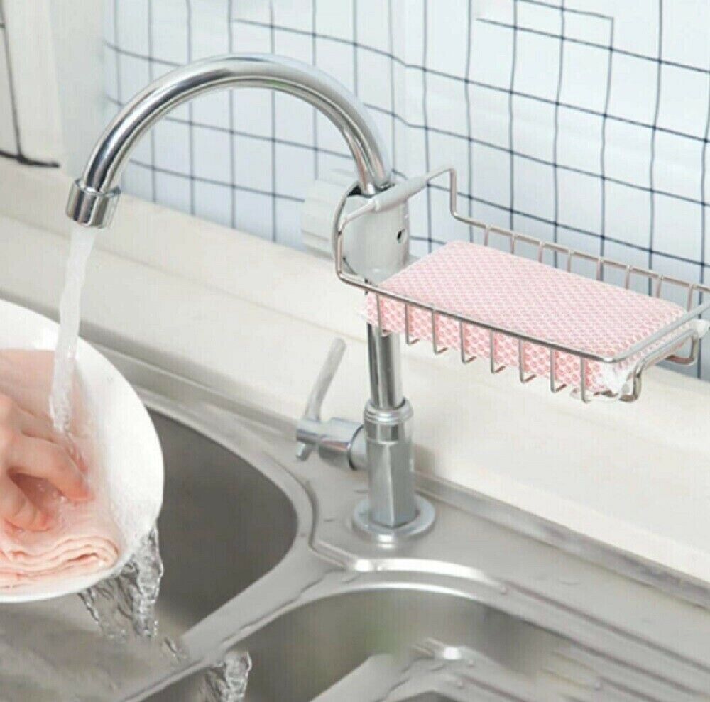 Sponge Soap Holder Shelf Kitchen Sink Faucet