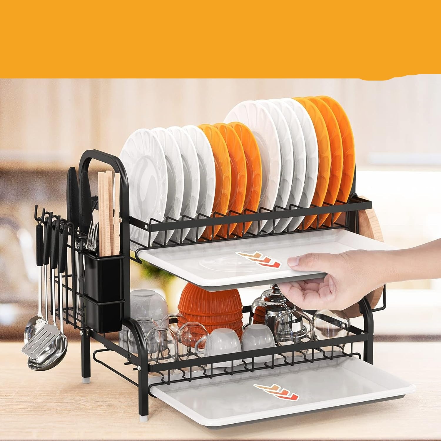 2-Tier Dish Racks For Kitchen Counter