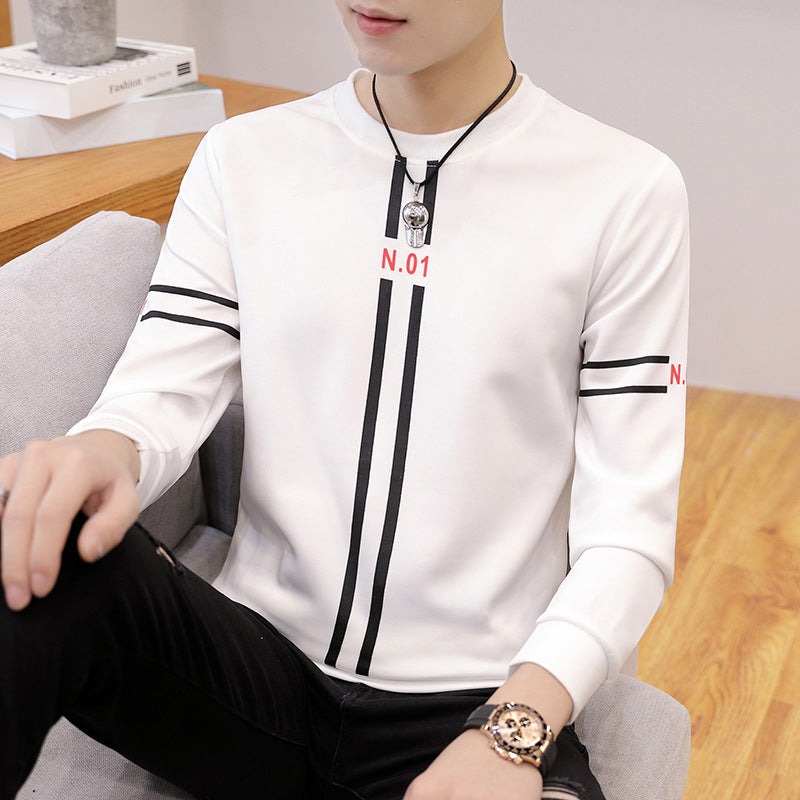 mens printed long-sleeved T-shirt