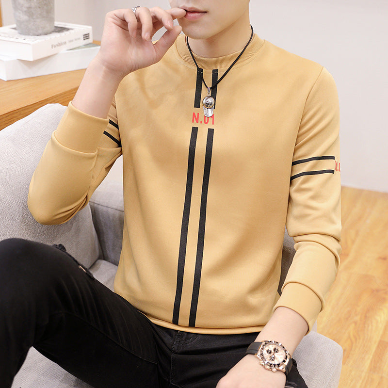 mens printed long-sleeved T-shirt