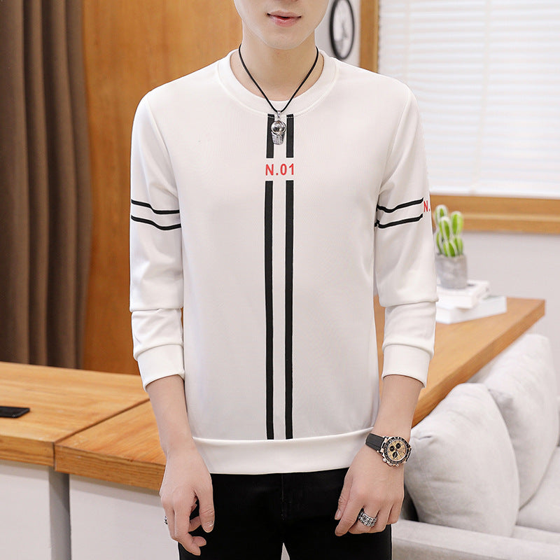 mens printed long-sleeved T-shirt