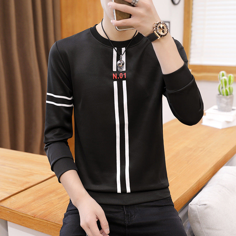 mens printed long-sleeved T-shirt