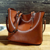 Oil Wax Leather Shoulder Messenger Tote Bag