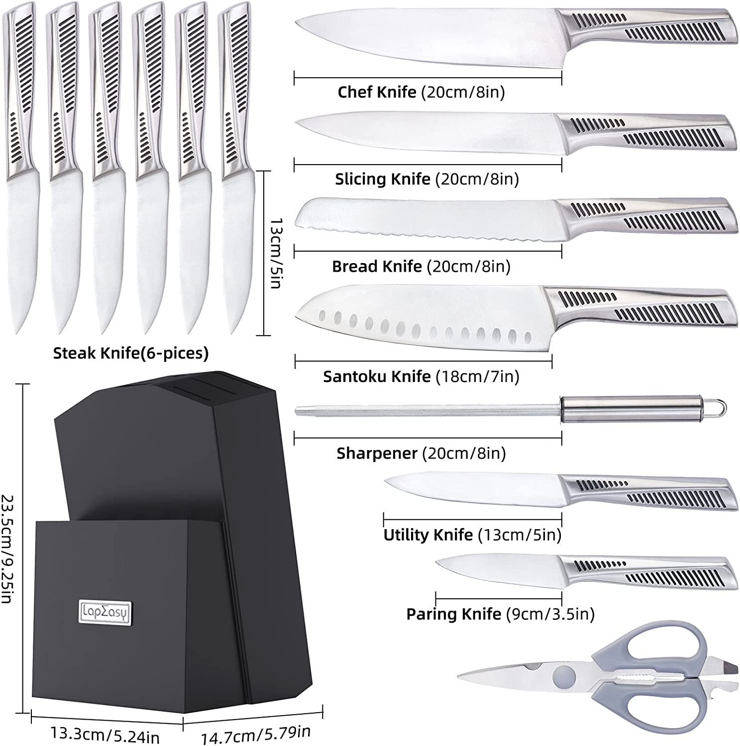 Kitchen Lap Easy 15 Piece Knife Sets