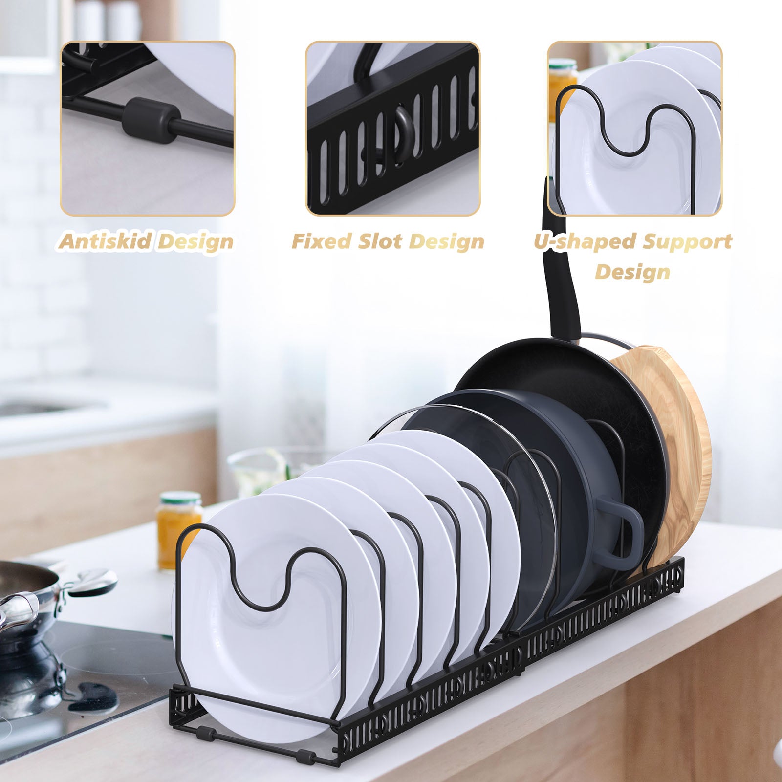 Organizer Rack Pot And Pan Lid Holder