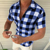 Mens Zipper  Plaid T Shirt