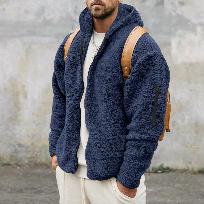 Men's Autumn And Winter Fleece Hooded Jackets