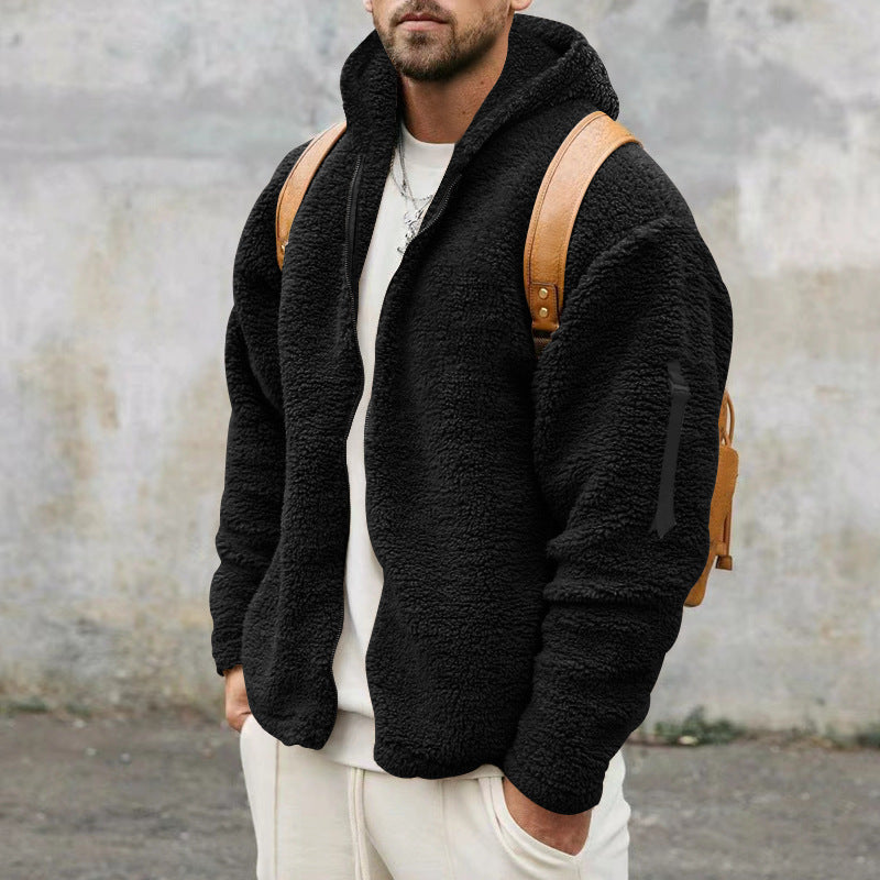 Men's Autumn And Winter Fleece Hooded Jackets