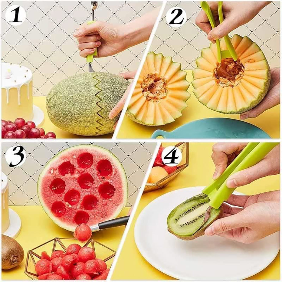 4 In 1 Stainless Steel Watermelon Cutter