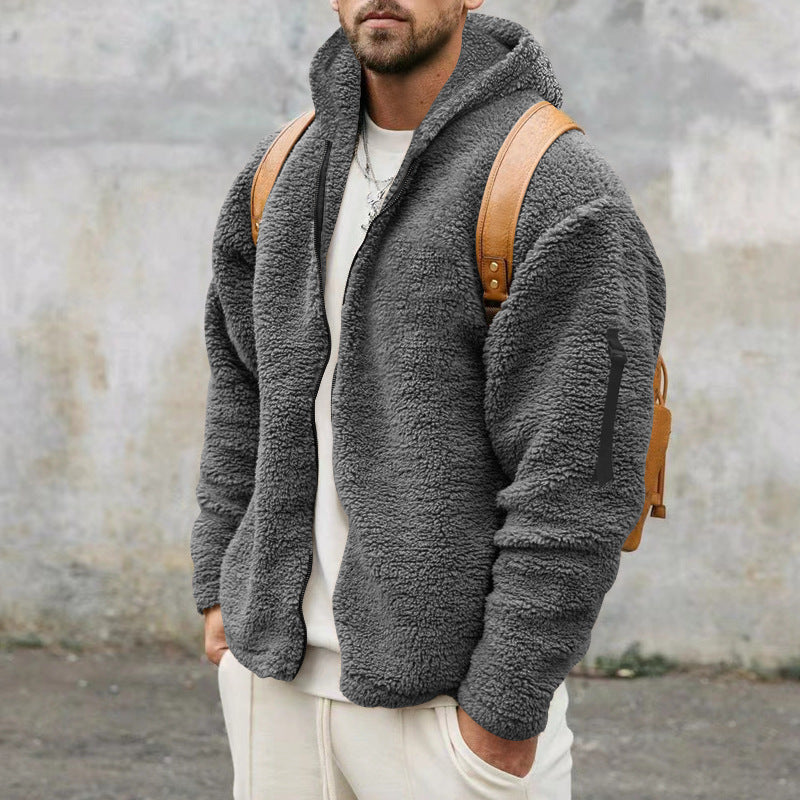 Men's Autumn And Winter Fleece Hooded Jackets