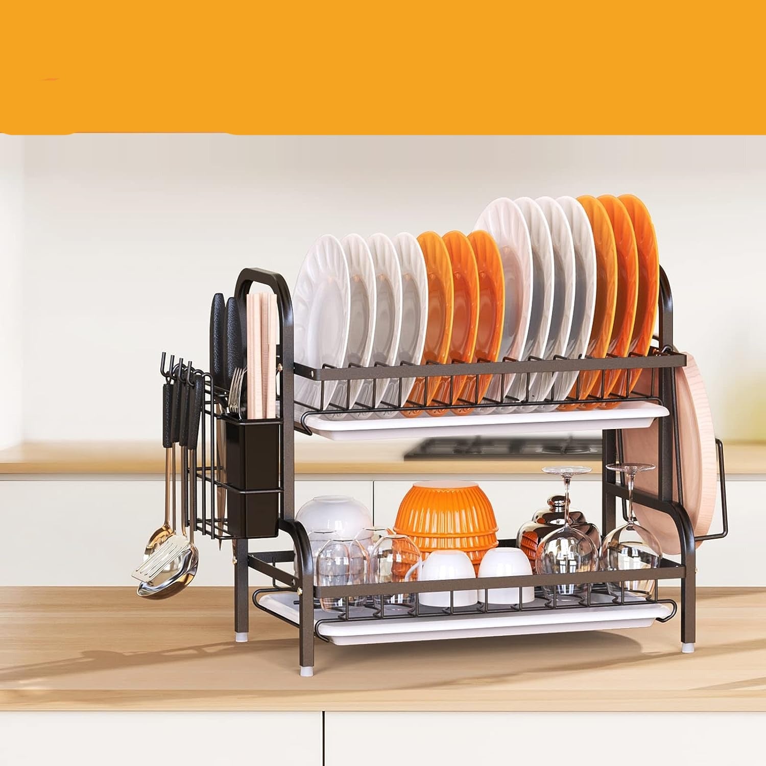 2-Tier Dish Racks For Kitchen Counter