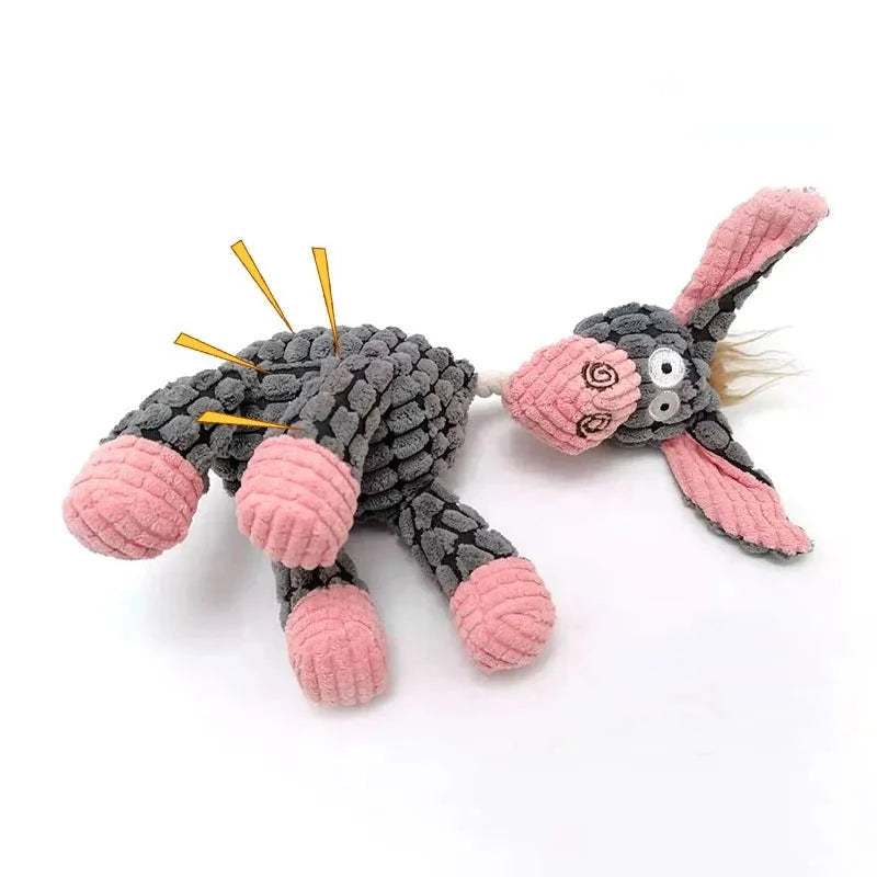 Pet Donkey Shape Corduroy Chew Toy