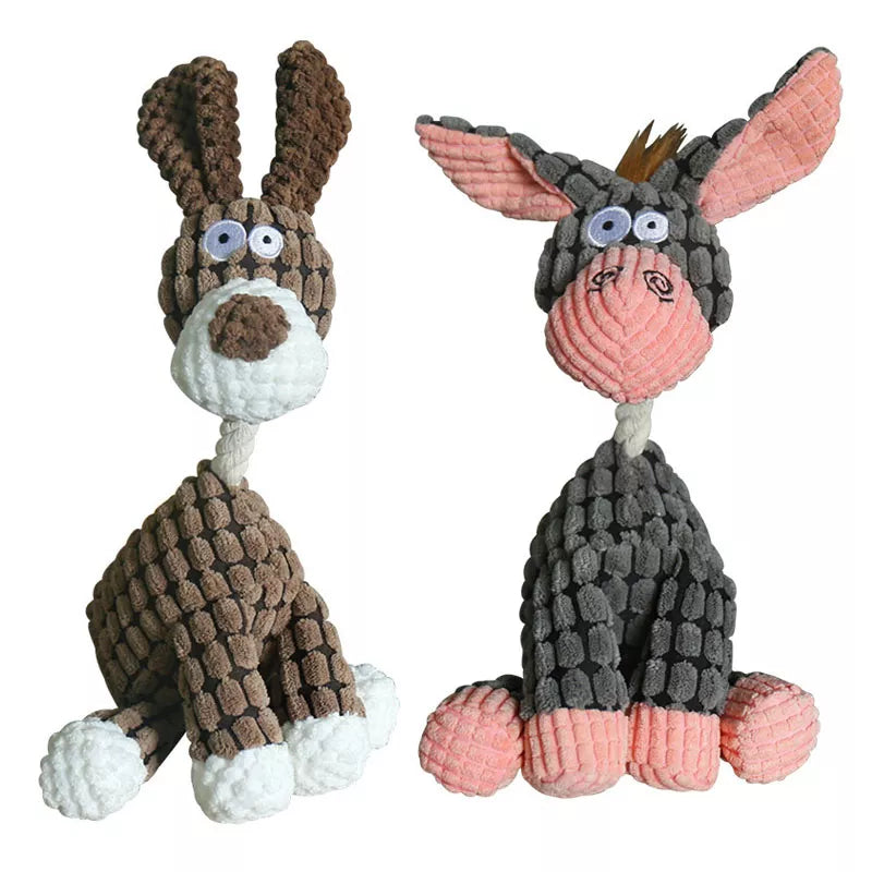 Pet Donkey Shape Corduroy Chew Toy