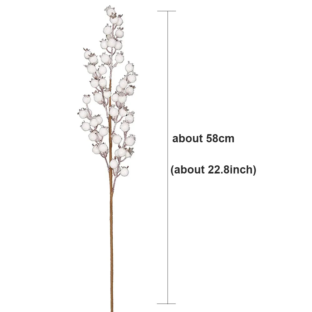 1Pcs Artificial White Berries Stems