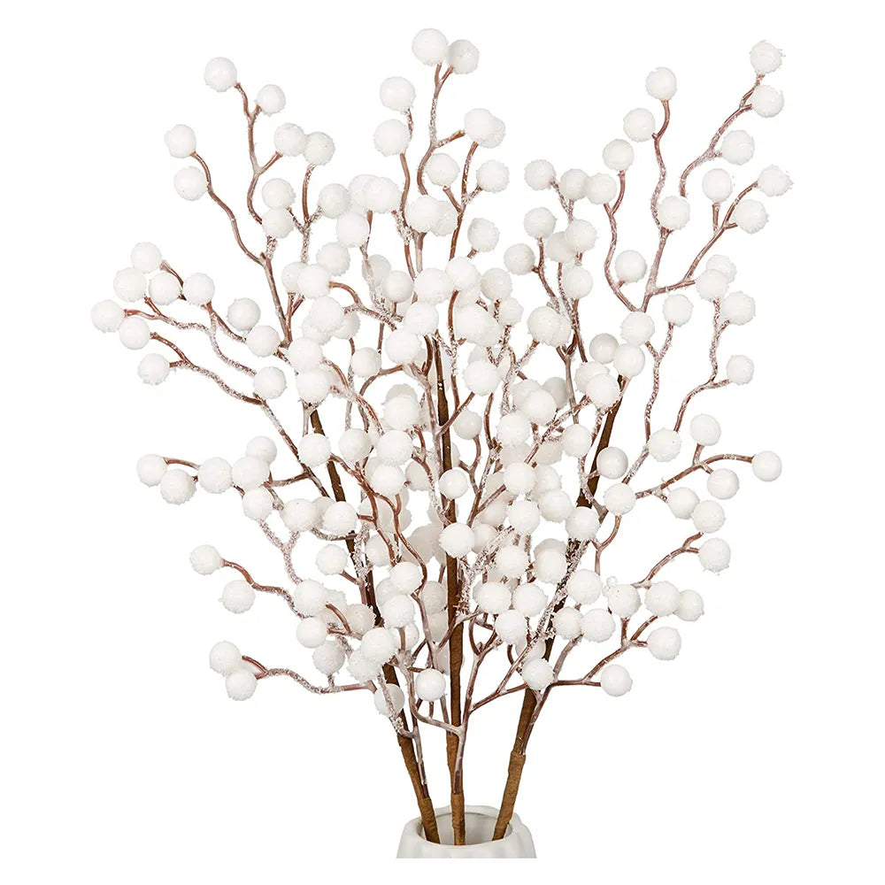 1Pcs Artificial White Berries Stems