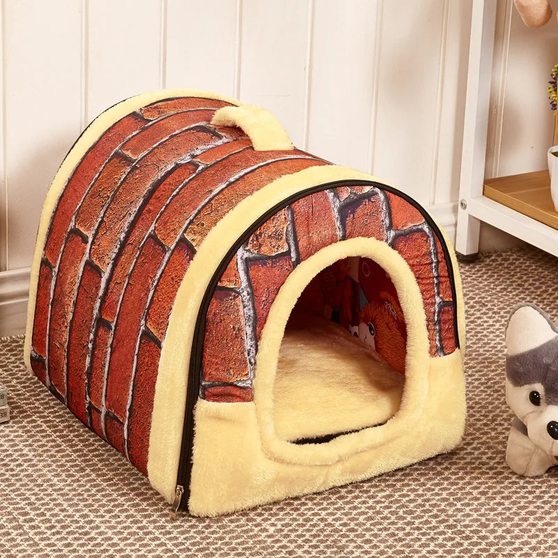 Dog Soft Cozy Cave House Bed