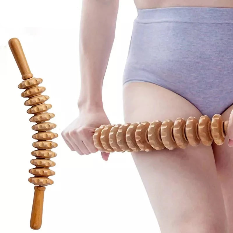 12 Rollers Wooden Massager