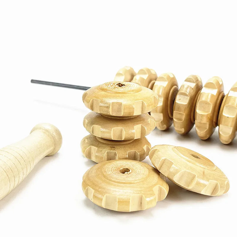 12 Rollers Wooden Massager