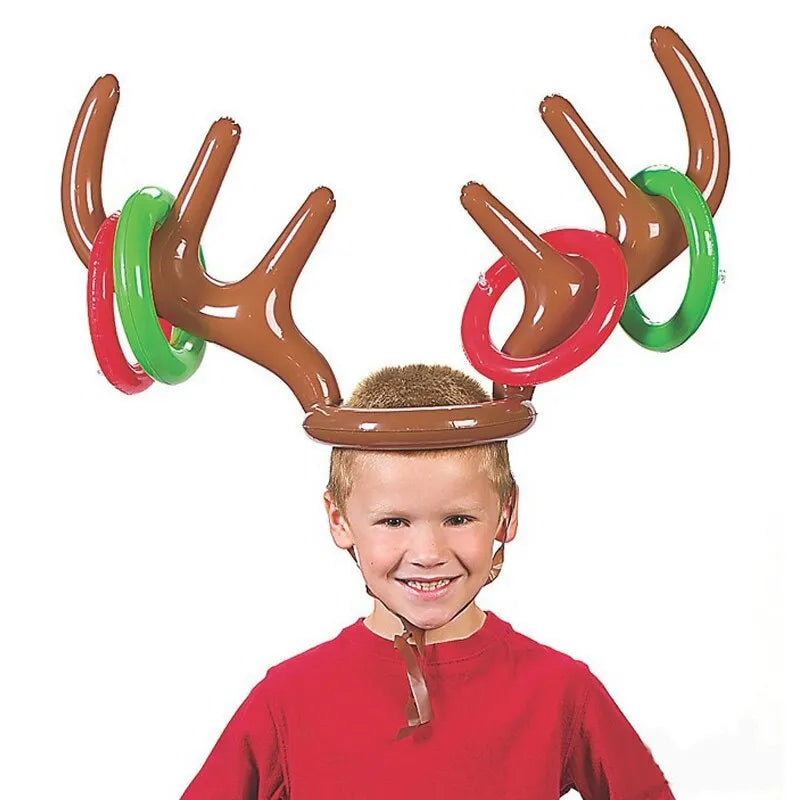 Inflatable Reindeer Antler Hat Ring