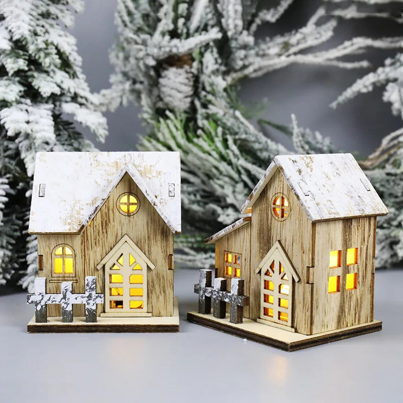 Christmas LED Light Wooden House