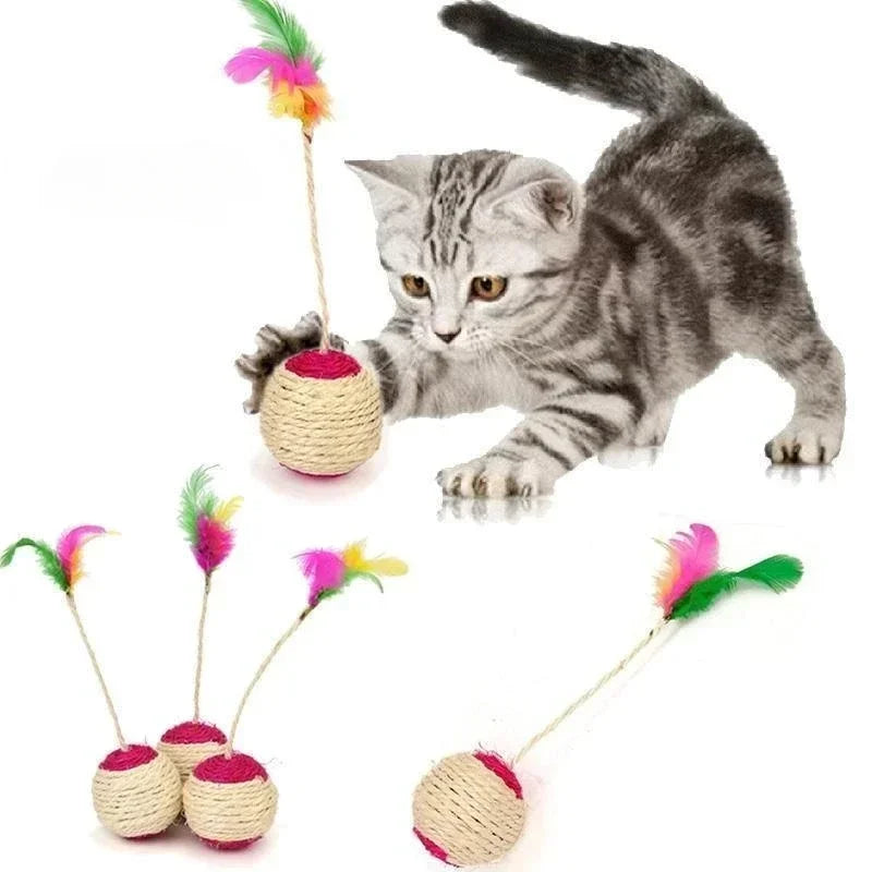 Cat Sisal Scratching Ball Interactive Toy