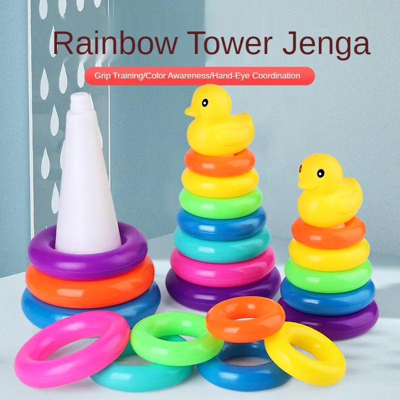 Animal Rainbow Stacking Ring Tower