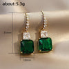 Trendy Female Green Crystal Drop Earrings