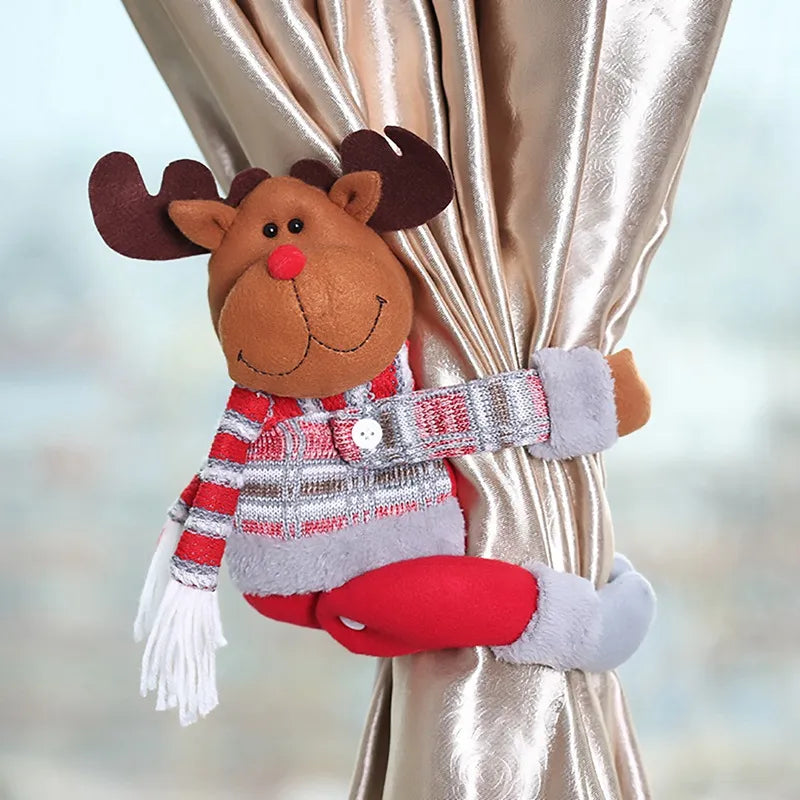 Santa Claus Elk Christmas Curtain Ornaments