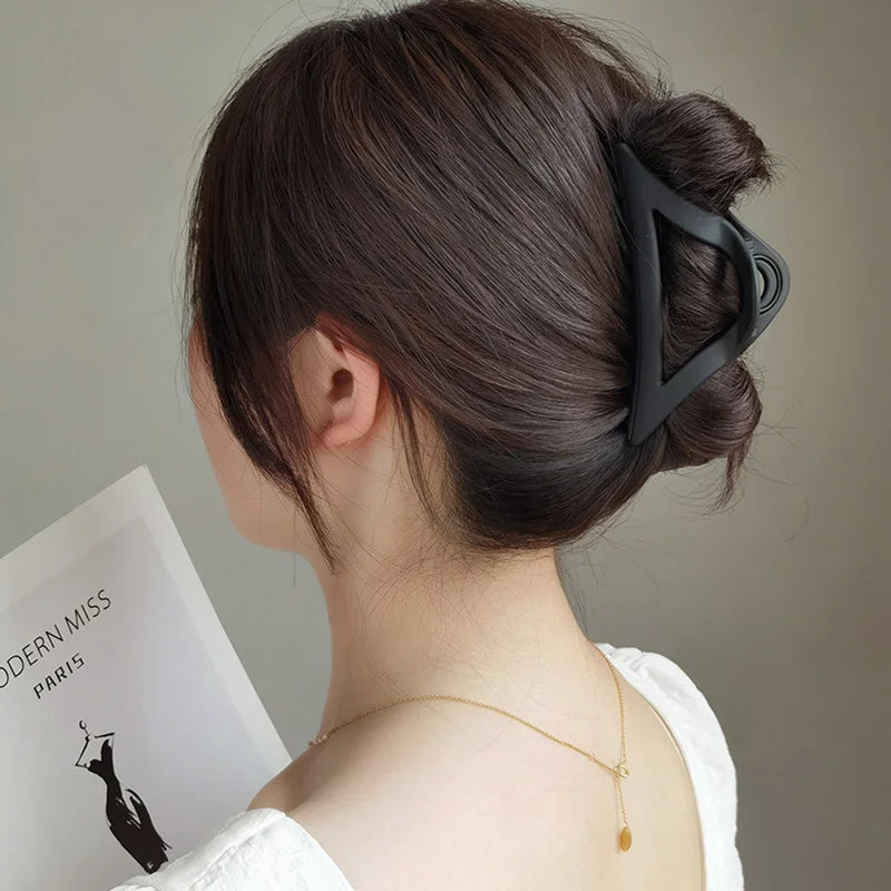 Women Matte Black Hair Clip