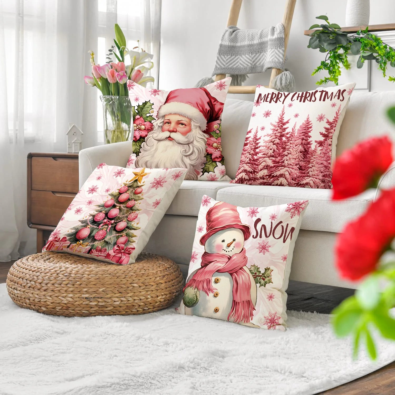 Santa Claus Snowman Pillowcase