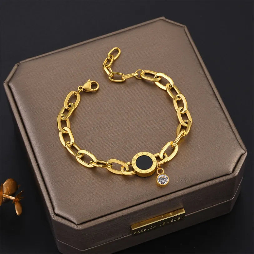 316L Stainless Steel Fashion Link Chain Bangle Bracelet