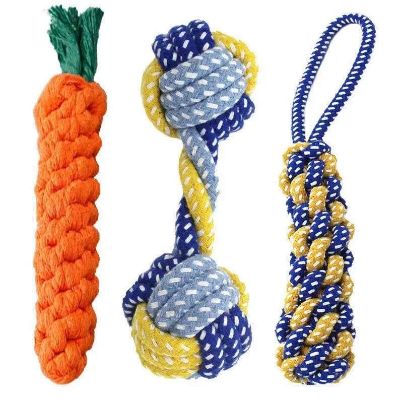 Dog Carrot Knot Rope Ball Chew Toy