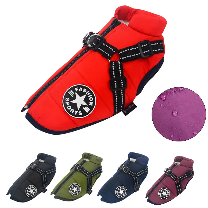 Pet Dog Jacket With Harness
