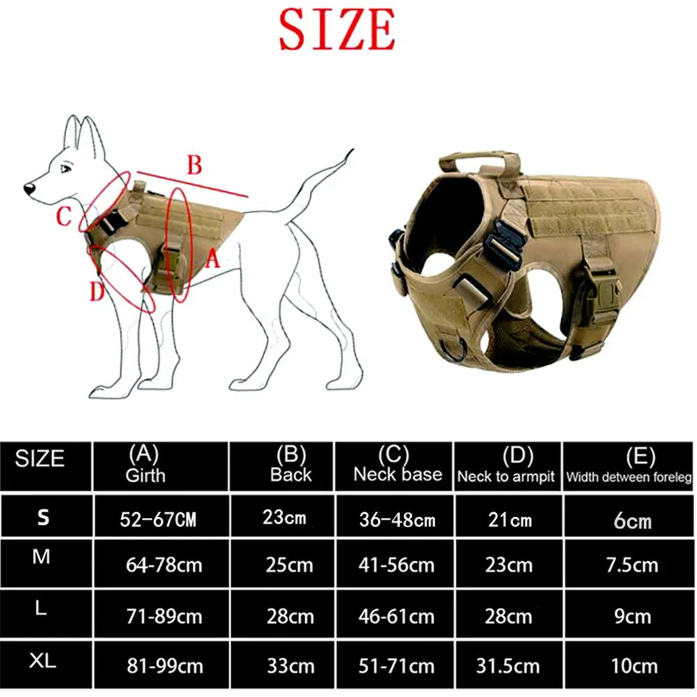 K9 Tactical Dog Harness and Leash Set