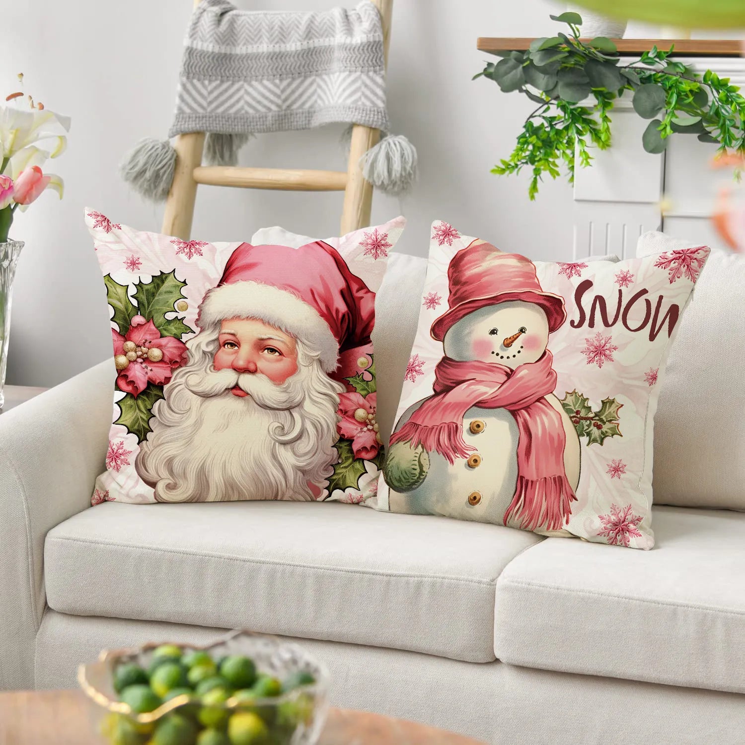 Santa Claus Snowman Pillowcase