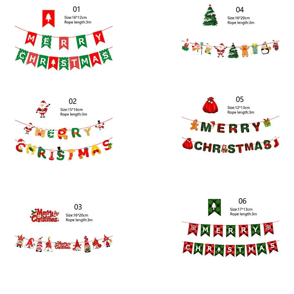 Christmas Banners Paper Hanging Flags