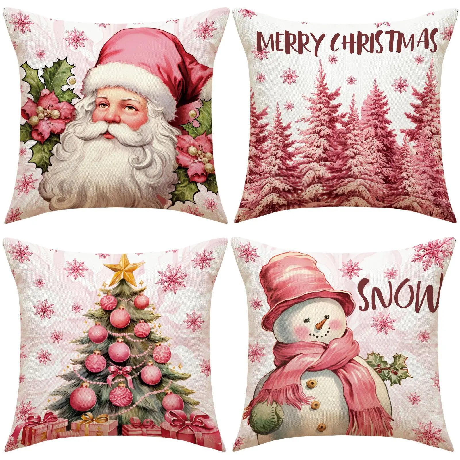 Santa Claus Snowman Pillowcase