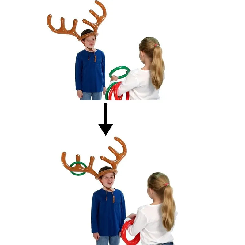 Inflatable Reindeer Antler Hat Ring