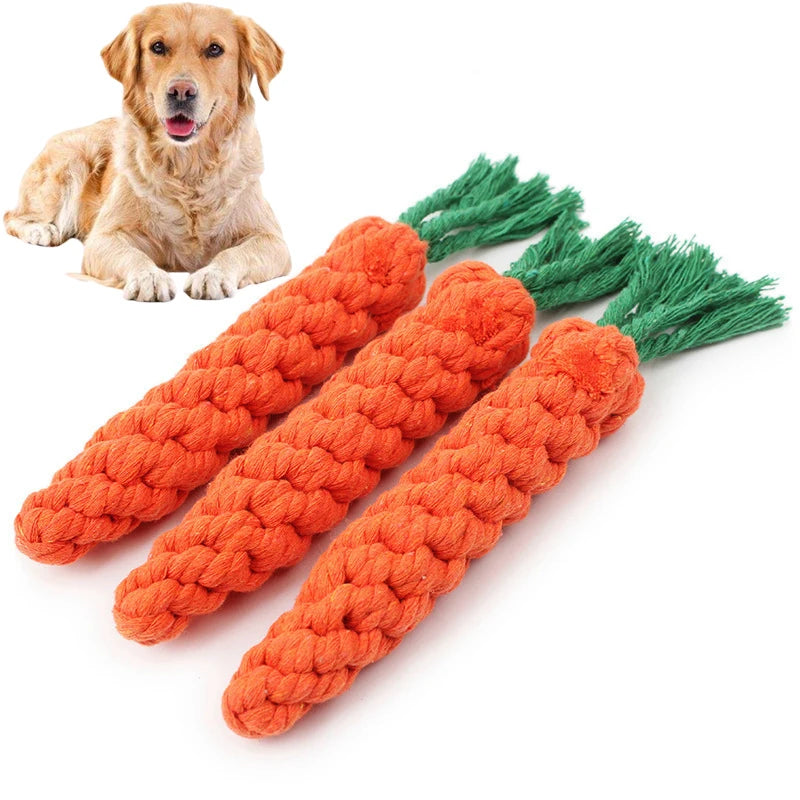 Dog Carrot Knot Rope Ball Chew Toy