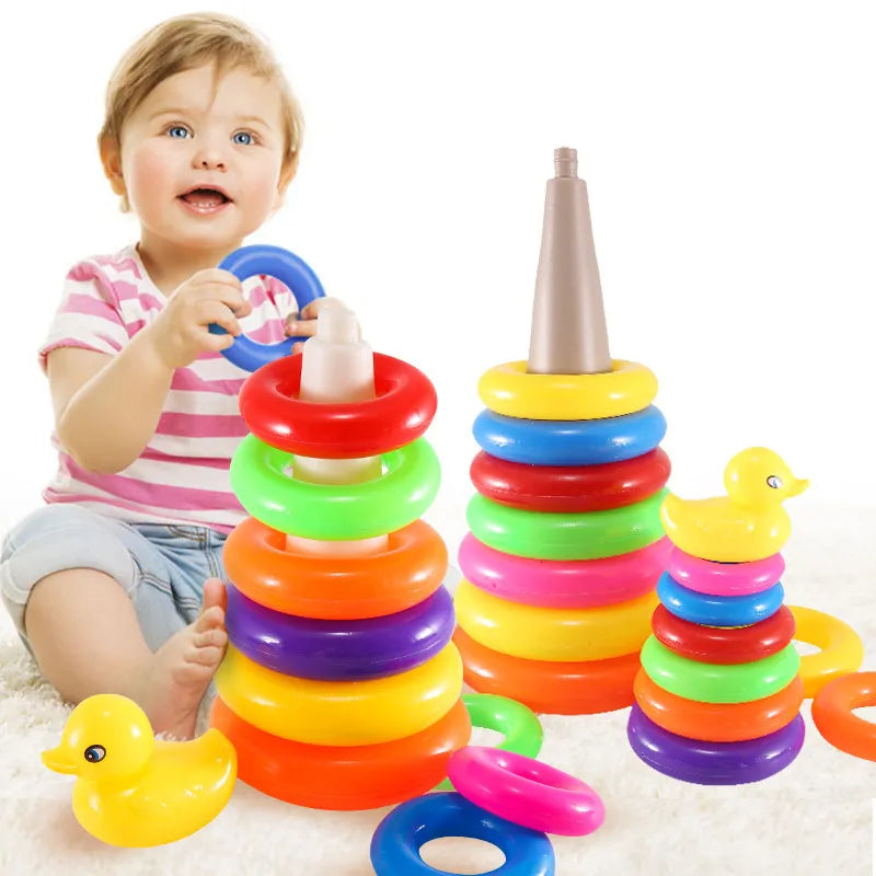 Animal Rainbow Stacking Ring Tower