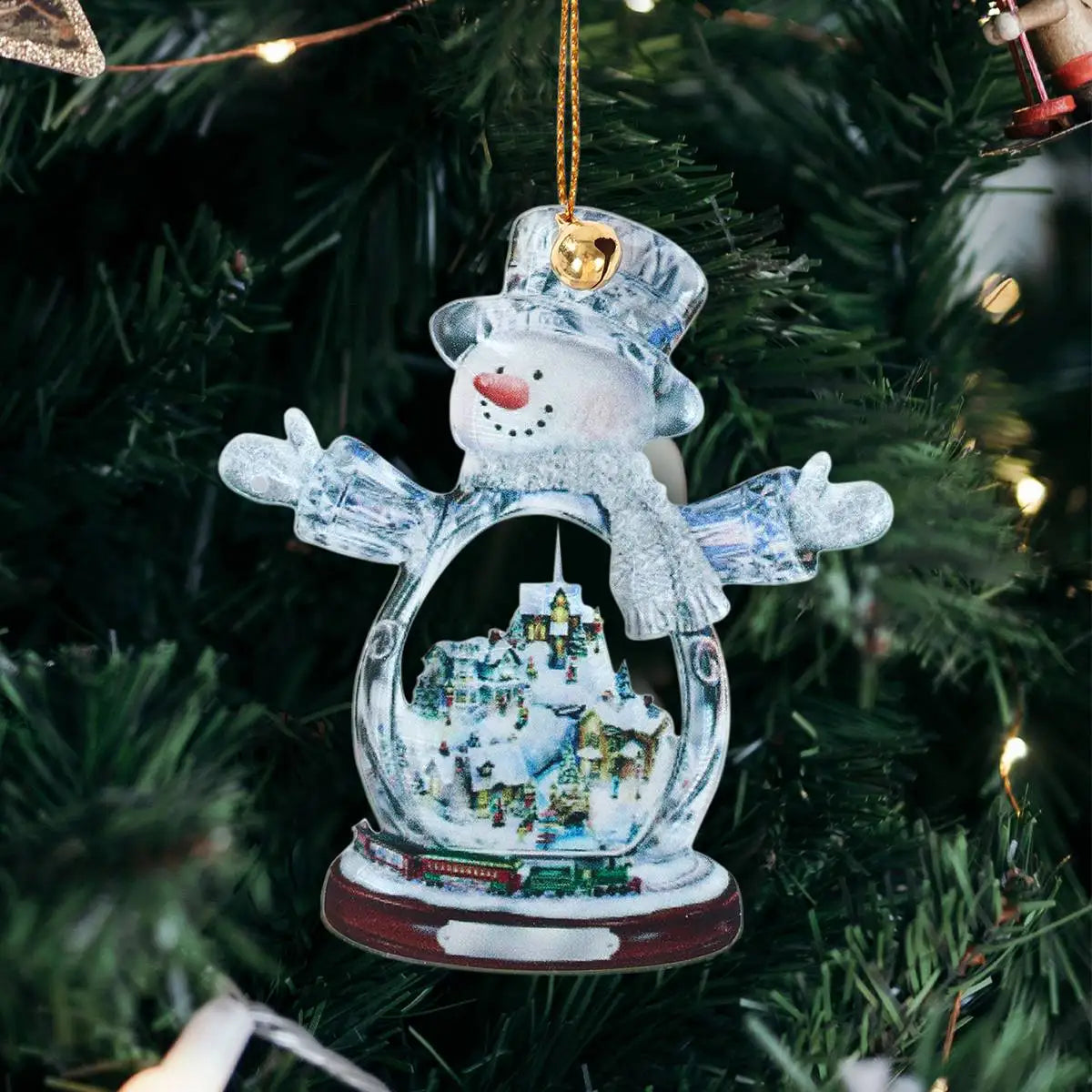 Christmas Tree Acrylic Snowman Hanging Pendant