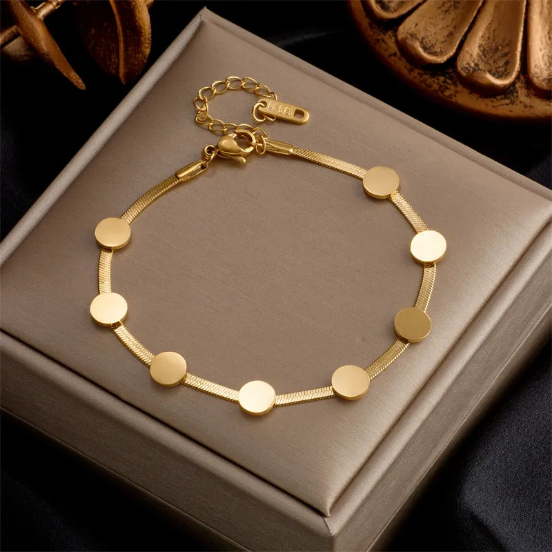 316L Stainless Steel Fashion Link Chain Bangle Bracelet