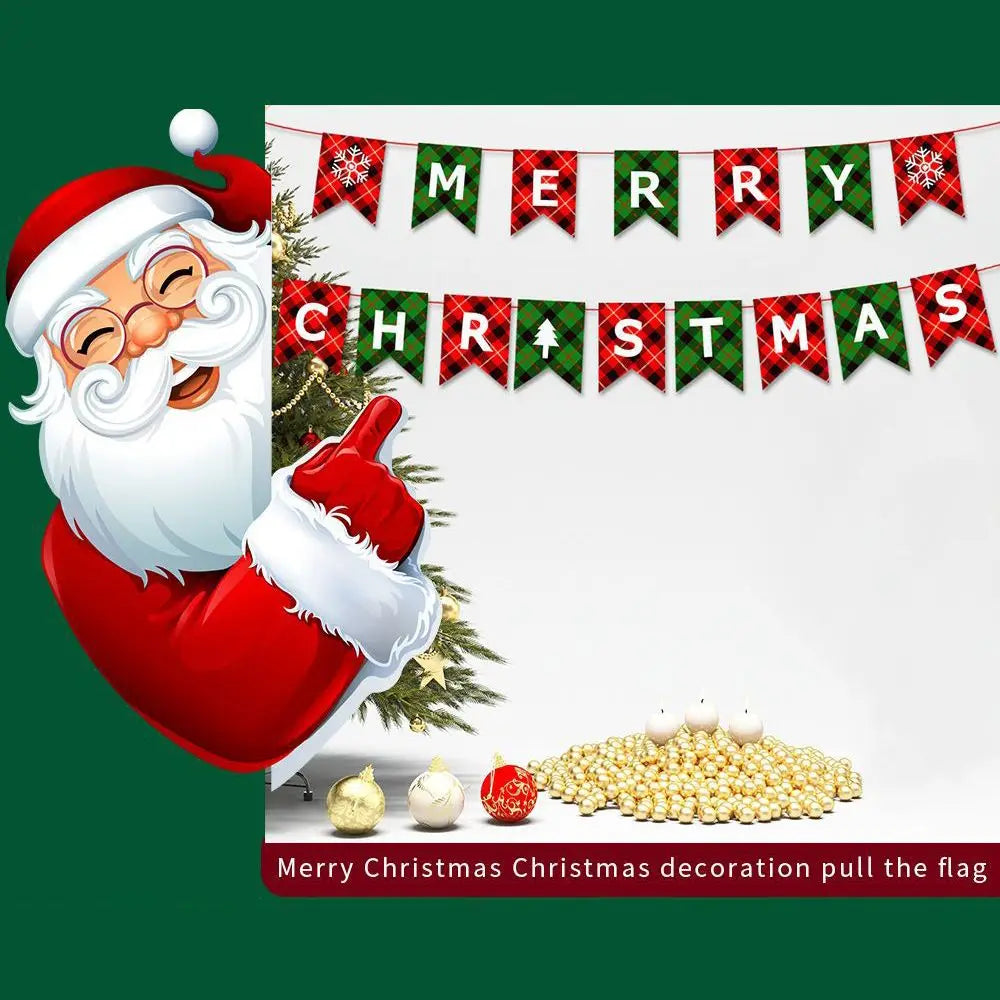 Christmas Banners Paper Hanging Flags