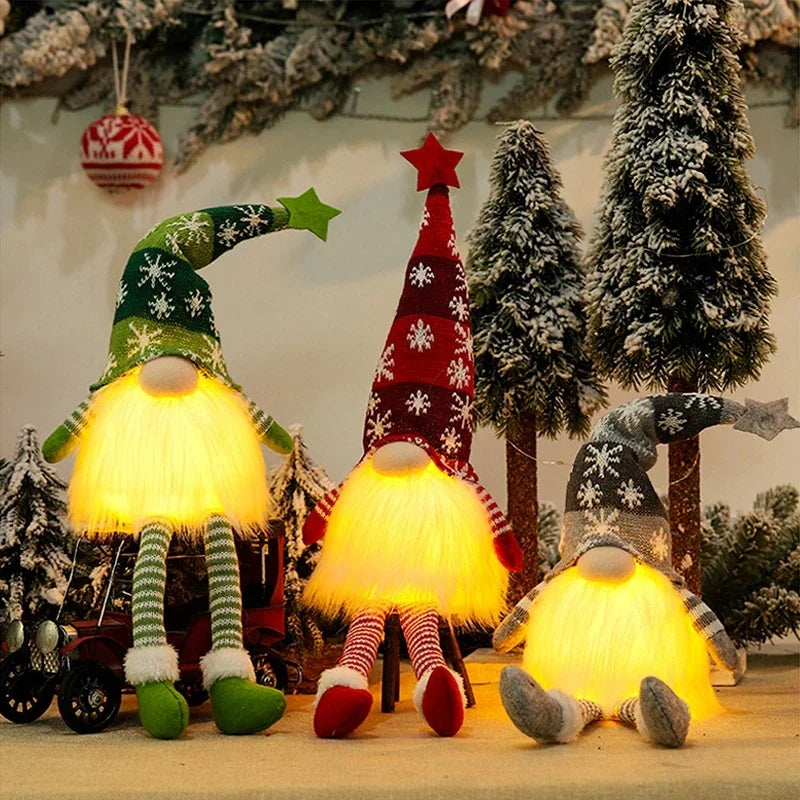 Glowing Gnome Christmas Faceless Doll