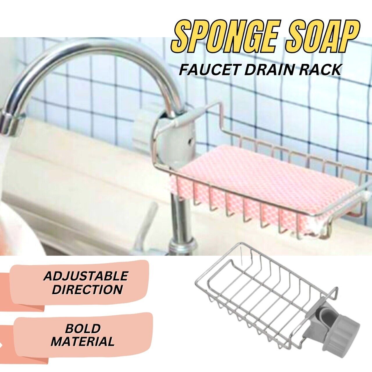 Sponge Soap Holder Shelf Kitchen Sink Faucet