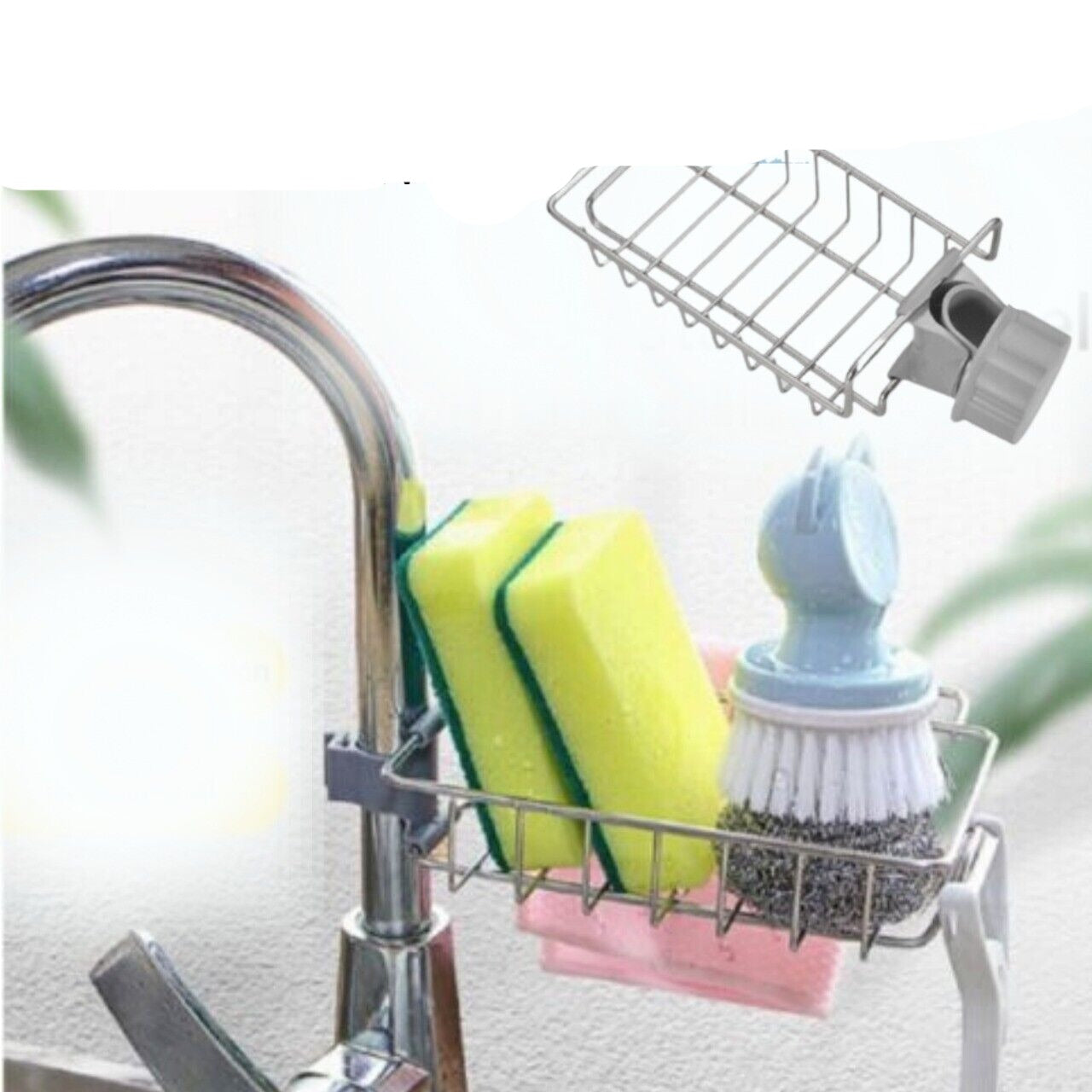 Sponge Soap Holder Shelf Kitchen Sink Faucet