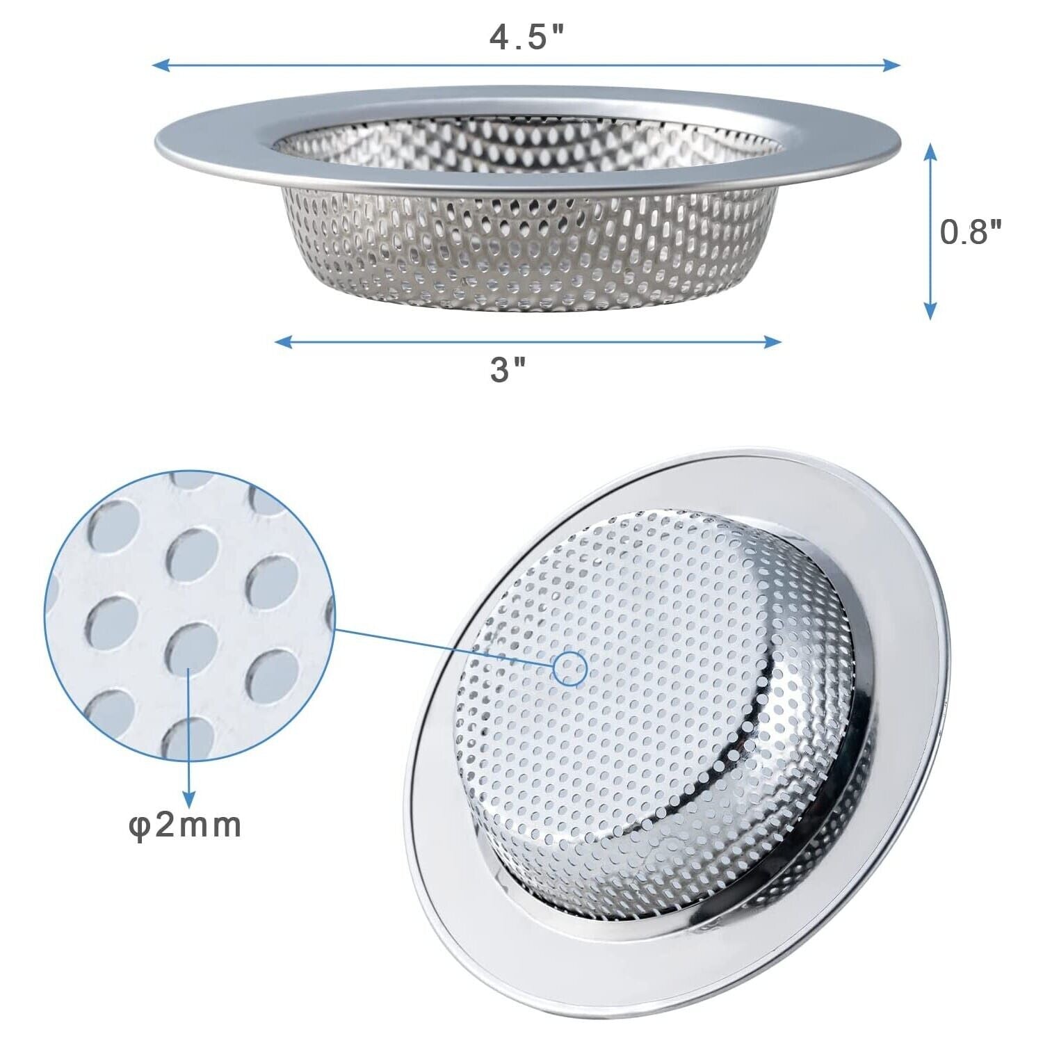 2pcs Kitchen Sink Strainer