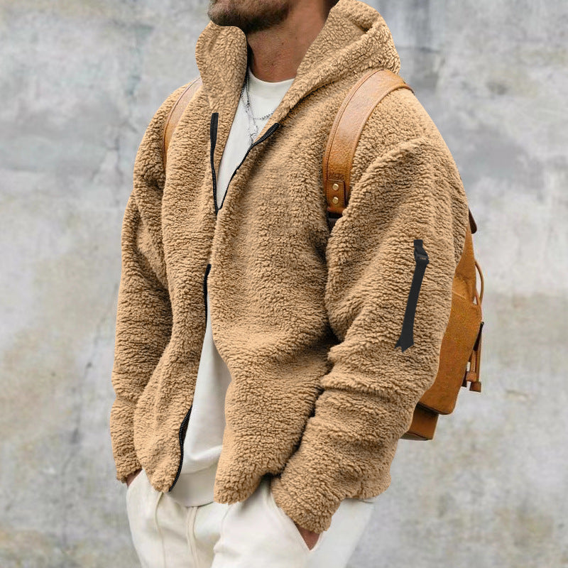 Men's Autumn And Winter Fleece Hooded Jackets