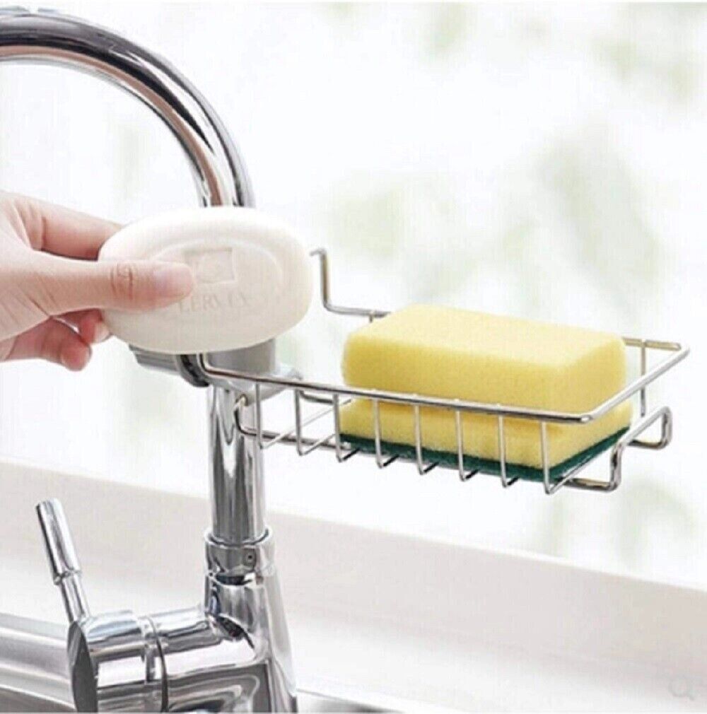 Sponge Soap Holder Shelf Kitchen Sink Faucet